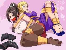 Rule 34 | ass, b. jenet, bdsm, blonde hair, blue eyes, bondage, bound, breasts, brown eyes, brown hair, cleavage, fatal fury, gag, gagged, legs, lost one zero, shiranui mai, street fighter, street fighter 6, the king of fighters, thighs