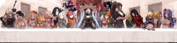 10s 2018 3boys 6+girls :o @_@ a2_(nier:automata) absurdres ahoge altair_(re:creators) alternate_hair_length alternate_hairstyle anger_vein animal_ears armor arms_behind_back astolfo_(fate) astolfo_(sailor_paladin)_(fate) bare_shoulders bat_hair_ornament bent_over black-framed_eyewear black_bow black_gloves black_hair black_jacket black_leotard black_shorts black_skirt blend_s blonde_hair blue_eyes blue_hair blue_jacket blunt_bangs blush bow breasts bright_pupils brown_eyes brown_hair business_suit chabashira_sae chair cleavage closed_eyes closed_mouth clothes_pull clothes_writing collared_shirt commentary covering_privates crossed_arms d: demi-chan_wa_kataritai digital_dissolve djeeta_(granblue_fantasy) doki_doki_literature_club elbow_gloves epaulettes eromanga_sensei eye_contact fang fate/apocrypha fate_(series) fine_art_parody flat_chest formal_clothes fur_trim gabriel_dropout garter_straps gauntlets glasses gloves granblue_fantasy green_eyes green_jacket green_shirt grey_eyes grey_gloves grin hair_between_eyes hair_bow hair_ornament hairband hand_up hat headpat hews hexagram highres holding holding_weapon horns hug hug_from_behind interlocked_fingers inuyashiki inuyashiki_ichirou jabami_yumeko jacket kakegurui kanna_kamui kanzaki_hideri kemono_friends knife kobayashi-san_chi_no_maidragon large_breasts leotard leviathan_(the_seven_deadly_sins) little_witch_academia long_hair long_image long_sleeves long_table looking_at_another looking_at_viewer looking_up military military_uniform mole mole_under_eye monika_(doki_doki_literature_club) multiple_boys multiple_girls neckerchief nier:automata nier_(series) off_shoulder old old_man one_side_up open_clothes open_jacket open_mouth orange_gloves orange_hair orange_sweater own_hands_together parody parted_bangs parted_lips pauldrons peaked_cap pencil_skirt persona persona_5 pink_eyes pink_hair pink_neckerchief pink_sailor_collar pointy_ears ponytail puffy_short_sleeves puffy_sleeves pulling_another&#039;s_clothes purple_eyes purple_hair purple_shirt re:creators red-framed_eyewear red_bow red_eyes red_hair red_jacket rokudenashi_majutsu_koushi_to_akashic_record rumia_tingel sailor_collar sakura_futaba satanichia_kurumizawa_mcdowell satou_sakie school_uniform semi-rimless_eyewear serafuku serval_(kemono_friends) shirt shirt_pull short_hair short_shorts short_sleeves shorts shoulder_armor sin_nanatsu_no_taizai sitting skirt sleeveless sleeveless_shirt smile sparkle standing star_of_david stile_uniform sucy_manbavaran suit sweatdrop sweater sword table tanya_degurechaff the_last_supper trap twintails under-rim_eyewear underboob vambraces very_long_hair wavy_mouth weapon wide_image wing_collar yamada_elf youjo_senki youkoso_jitsuryoku_shijou_shugi_no_kyoushitsu_e
