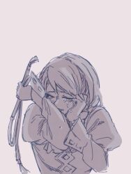 1girl ace_attorney chanramu crying formal_clothes franziska_von_karma monochrome solo solo_focus whip