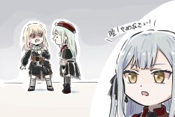 3girls bang_dream! bang_dream!_it&#039;s_mygo!!!!! beret black_capelet black_dress black_pantyhose black_ribbon blonde_hair blue_hair brown_corset capelet clothing_cutout commentary corset crazy_smile doloris_(bang_dream!) dress earrings green_hair hair_ribbon hat jewelry killkiss_(bang_dream!) kneehighs long_sleeves lyy medium_hair misumi_uika mortis_(bang_dream!) mortis_(costume)_(bang_dream!) multiple_girls nervous_sweating oblivionis_(bang_dream!) open_mouth outline pantyhose red_hat red_shirt ribbon scared shirt shoulder_cutout sidelocks smile socks standing sweat symbol-only_commentary togawa_sakiko translation_request wakaba_mutsumi white_outline white_socks yellow_eyes