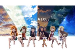 6+girls :d alternate_hair_length alternate_hairstyle aqua_eyes bare_arms bare_legs bare_shoulders barefoot bike_shorts blonde_hair blouse blue_eyes blue_hair blue_sky brown_eyes brown_hair camisole capri_pants closed_mouth cloud creatures_(company) crop_top cropped_shirt dark-skinned_female dark_skin dawn dawn_(pokemon) dress full_body game_freak green_eyes hair_down hand_on_own_arm hands_on_own_knees highres iris_(pokemon) knee_up light_rays lillie_(pokemon) long_hair long_sleeves looking_up may_(pokemon) medium_hair midriff misty_(pokemon) mm_(pixiv2899112) morning multiple_girls night night_sky nintendo no_headwear open_mouth orange_hair outstretched_arms pants pokemon pokemon_(anime) pokemon_(classic_anime) pokemon_bw_(anime) pokemon_dppt_(anime) pokemon_rse_(anime) purple_hair scarf serena_(pokemon) shirt short_dress shorts_under_shorts sitting skirt sky sleeveless sleeveless_shirt smile soles star_(sky) starry_sky stomach sunbeam sunlight sunset swept_bangs toes twilight very_long_hair vest wide_sleeves