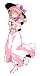 Rule 34 | 1girl, barefoot, blonde hair, bow, closed eyes, closed mouth, commentary request, dairi, dress, full body, hat, hat bow, highres, large variant set, long hair, louise (touhou), neckerchief, purple bow, purple neckerchief, short sleeves, solo, standing, touhou, touhou (pc-98), transparent background, v-shaped eyebrows, variant set, white dress, white hat