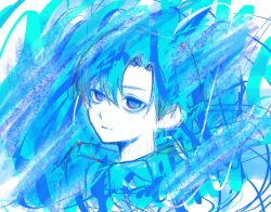 1boy bags_under_eyes blue_theme demian_(project_moon) expressionless hair_between_eyes houtai_11 limbus_company looking_at_viewer male_focus portrait project_moon scarf short_hair solo