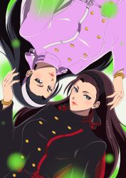 2girls black_hair kagura_chizuru kagura_maki maki_kagura multiple_girls priestess siblings sisters snk the_king_of_fighters twins