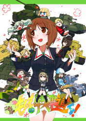 Rule 34 | 10s, 6+girls, anchovy (girls und panzer), anglerfish, anzio (emblem), anzio military uniform, arm up, bandaged head, bandages, black hair, blonde hair, blue eyes, blunt bangs, boko (girls und panzer), brown eyes, brown hair, bt-42, carro veloce cv-33, chi-hatan military uniform, churchill (tank), closed eyes, comic, commentary request, cover, cup, darjeeling (girls und panzer), drill hair, emblem, fish, garrison cap, girls und panzer, glasses, green hair, hair ribbon, hairband, hand on own hip, hat, hugging doll, hugging object, instrument, is-2, jacket, kantele, katyusha (girls und panzer), kay (girls und panzer), keizoku (emblem), keizoku military uniform, kuromorimine military uniform, long hair, looking up, m4 sherman, mika (girls und panzer), military, military fatigues, military hat, military uniform, military vehicle, motor vehicle, multiple girls, music, nishi kinuyo, nishizumi maho, nishizumi miho, ooarai military uniform, open mouth, outstretched arms, parted bangs, playing instrument, pleated skirt, pravda (emblem), pravda military uniform, ribbon, saunders (emblem), saunders military uniform, school emblem, school uniform, selection university military uniform, sherman firefly, shimada arisu, short hair, skirt, smile, spread arms, st. gloriana&#039;s (emblem), st. gloriana&#039;s military uniform, tank, teacup, text focus, tiger i, torichamaru, translation request, tulip hat, twin drills, type 97 chi-ha