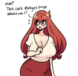 1girl english_text glasses highres murgoten red_hair tagme