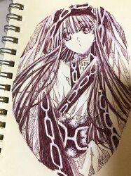 Rule 34 | 1girl, ainu clothes, black hair, breasts, hair ribbon, long hair, monochrome, nakoruru, puckered lips, ribbon, samurai spirits, sketch, small breasts, snk, solo, the king of fighters, traditional media