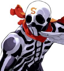 Rule 34 | 1boy, edaki shin&#039;ya, male focus, mask, official art, scarf, skullomania, solo, street fighter, street fighter ex (series), upper body, white background