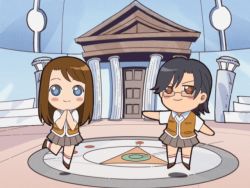 00s 2girls animated animated_gif anime_screenshot chibi harada_chie multiple_girls my-hime senou_aoi