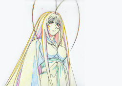 breasts highres huge_breasts japanese_clothes layout long_hair natsume_maya production_art tenjou_tenge very_long_hair