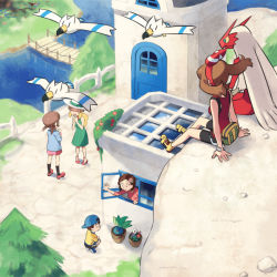 10s aroma_lady_(pokemon) blaziken bridge door gen_1_pokemon gen_3_pokemon lady_(pokemon) lass_(pokemon) may_(pokemon) may_(pokemon_oras) nintendo npc_trainer oddish pokemon pokemon_(creature) pokemon_oras tree ucchii wingull youngster_(pokemon)