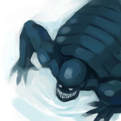 1990s_(style) 1boy cagnazzo final_fantasy final_fantasy_iv from_above lowres male_focus monster no_humans sharp_teeth solo teeth upper_body
