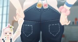 1girl 3d airani_iofifteen airani_iofifteen_(1st_costume) alien animated animated_gif ass ass_shake head_out_of_frame hip_focus hololive hololive_indonesia lower_body overalls virtual_youtuber