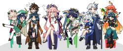 Rule 34 | +++, 5girls, 6+boys, ahoge, ajaw (genshin impact), animal ears, antenna hair, aqua hair, aran budou, arm around shoulder, arm on thigh, arm tattoo, ascot, asymmetrical bangs, asymmetrical gloves, beret, biker clothes, bikesuit, black bodysuit, black boots, black bow, black bowtie, black bridal gauntlets, black gloves, black hair, black leggings, black pants, black sandals, black shirt, black shoes, black shorts, blonde hair, blue brooch, blue hair, blue hat, blue jacket, blue kimono, blue pants, blunt ends, blush stickers, bodysuit, boots, bow, bowtie, bracelet, braid, bridal gauntlets, brown capelet, brown corset, brown eyes, brown hair, brown shoes, cake, cake slice, cane, cape, capelet, chair, cheek poking, cheek press, clenched hand, closed eyes, closed mouth, clothes around waist, coat, colored tips, corset, crossed legs, curtained hair, dahlia (genshin impact), detached sleeves, dress, drop-shaped pupils, earrings, ears down, eyelashes, facial mark, facing another, fan hair ornament, feeding, finger to cheek, flower, flying sweatdrops, food, forehead mark, fork, fox ears, furina (genshin impact), garter belt, gauntlets, gem, genshin impact, gloves, gold, gradient hair, gradient sleeves, green cape, green eyes, green hair, green hat, green headband, green jacket, green pants, green shorts, grey sleeves, hair between eyes, hair bow, hair flower, hair intakes, hair ornament, hair pulled back, hakama, hakama shorts, half crown braid, hand on another&#039;s cheek, hand on another&#039;s face, hand on another&#039;s shoulder, hand on own chin, hands up, hat, headband, heterochromia, high heels, highres, holding, holding cane, holding fork, holding plate, hug, huge ahoge, jacket, jacket around waist, japanese clothes, jewelry, jingasa, juban, kimono, kinich (genshin impact), lapels, leaf, leaf hair ornament, leg up, leg warmers, leggings, legs together, long hair, long sleeves, looking at another, low-braided long hair, low-tied long hair, mavuika (genshin impact), mismatched gloves, mismatched pupils, multicolored hair, multiple boys, multiple girls, nahida (genshin impact), neuvillette (genshin impact), nontraditional miko, open clothes, open kimono, open mouth, orange hair, orange pupils, outstretched arm, pants, pantyhose, partially shaded face, pink hair, plate, pleated shorts, pointy ears, poking, puff of air, puffy shorts, purple ascot, purple bridal gauntlets, purple coat, purple eyes, purple gemstone, purple hair, purple rope, purple thighhighs, raiden shogun, rattail, red rope, ribbon-trimmed sleeves, ribbon trim, rope, sandals, scaramouche (genshin impact), shirt, shoes, shorts, sideways glance, single sleeve, single sode, sitting, sitting between lap, sitting on lap, sitting on person, smile, socks, streaked hair, suit jacket, sweatdrop, symbol-shaped pupils, symbol in eye, tattoo, thighhighs, trembling, twin braids, venti (genshin impact), very long hair, wanderer (genshin impact), white ascot, white background, white dress, white flower, white gloves, white hair, white hat, white kimono, white leg warmers, white pantyhose, white sleeves, white socks, wide sleeves, wispy bangs, xiao (genshin impact), yae miko, yellow eyes, zhongli (genshin impact), zouri