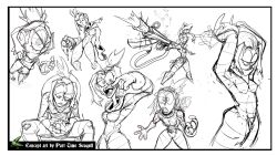 Rule 34 | 6+girls, absurdres, angel (the gaslight district), assault rifle, bandaged arm, bandaged chest, bandaged leg, bandaged torso, bandaged waist, bandages, bird, black border, border, breasts, chair, closed eyes, commentary, concept art, covered armpit, covered groin, covered knees, covered navel, curtained hair, english commentary, english text, eyelashes, fewer digits, finger in own mouth, firing, foreshortening, fulltimeseagull, glitch productions, gloves, groin, gums, gun, gun sling, half updo, halo, head tilt, high ponytail, highres, holster, leaning forward, leg up, legs together, lower eyelashes only, lowered eyelids, magazine (weapon), medium breasts, melancholy hill, monochrome, mouth pull, multiple girls, narrow waist, nose, official art, on chair, ponytail, raised eyebrow, rifle, scope, second-party source, shell casing, sitting, sketch, skinny, teeth, the gaslight district, thighs, tongue, turtleneck, tying hair, weapon