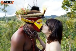 Rule 34 | 1boy, 1girl, black hair, dark-skinned male, dark skin, hetero, interracial, kiss, legs, long legs, miniskirt, nude, photo (medium), real life, short hair, skirt, tachibana kanon