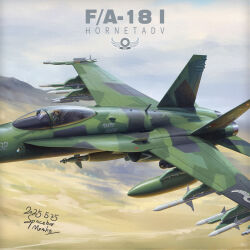 1girl aerial_bomb agm-88_harm aim-120_amraam aim-7_sparrow air-to-air_missile air-to-surface_missile aircraft airplane blue_sky bomb brown_eyes brown_hair canopy_(aircraft) chinese_commentary commentary commentary_request commission dated day drop_tank english_commentary english_text explosive external_fuel_tank f/a-18_hornet fighter_jet flight_suit gbu-12_paveway_ii helmet laser_guided_bomb military_vehicle missile mixed-language_commentary original outdoors oxygen_mask pilot pilot_helmet pixiv_commission roundel signature sky solo spacebar_hobby targetting_pod vehicle_focus weapon_request