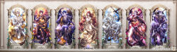 1girl 6+boys ;d absurdres adrian_aselva_hubrlgy aiguillette albert_nomad alex_pepsilia ancient_greek_clothes angel_statue animal animal_on_shoulder anklet apple aqua_eyes aqua_flower aqua_rose arch arm_ribbon arm_up arm_warmers armband armlet asymmetrical_sleeves bare_shoulders barefoot beckoning belt bird bird_on_hand bird_on_shoulder black_cape black_cat black_pants black_sash black_shirt black_socks blonde_hair blue_eyes blue_flower blue_hair blue_rose book bridal_legwear brooch brown_cape brown_capelet brown_hair brown_pants brown_robe brown_shirt cape cape_lift capelet card_(medium) cat chinese_commentary choker closed_mouth cloud collar_chain_(jewelry) collarbone column_lineup commentary_request copyright_name crossed_bangs crossed_legs crow curtained_hair day detached_sleeves devot_von_landfalke dog dove dress eagle earrings ena_(enaa97) expressionless flower food frilled_sleeves frills from_side frown fruit full_body gold_belt gold_collar gold_earrings gold_necklace gold_trim greco-roman_clothes green_eyes hair_between_eyes hair_ornament half_up_braid halter_dress halterneck hand_on_own_chest hand_up head_rest heroine_(the_throne_of_girl) heterochromia highres himation holding holding_animal holding_book holding_food holding_fruit holding_mask holding_quill jewelry knee_up layered_sleeves leaf leaf_hair_ornament leg_ribbon light_particles lion lion_cub long_hair long_sleeves looking_at_animal looking_at_object looking_at_viewer low_ponytail mask mole mole_under_eye mole_under_mouth monocle multiple_boys necklace night on_one_knee one_eye_closed open_book open_mouth orange_cape outstretched_arm oversized_animal pants parted_bangs parted_lips patterned_clothing pectoral_cleavage pectorals pelvic_curtain pendant_choker pillar plant ponytail profile purple_cape purple_eyes purple_flower purple_hair purple_ribbon purple_robe purple_rose purple_scarf purple_sky quill red_flower red_hair red_rose ribbon robe rose safety_pin sash scarf shirt short_hair short_sleeves side_cape side_part sideways_glance single_arm_warmer single_sidelock single_sock single_vambrace sitting skirt_hold sky sleeveless sleeveless_robe sleeves_past_wrists smile snake socks stained_glass standing standing_on_one_leg star_(sky) starry_sky statue straight-on sun_earrings sun_print sun_symbol sunlight sunset tarot tassel teeth the_throne_of_girl toe_ring two-sided_cape two-sided_fabric upper_teeth_only uriel_goethe vambraces vergil_f._tartarus very_long_hair vines watermark wavy_hair weibo_watermark white_cape white_dress white_flower white_hair white_pants white_robe white_rose yellow_cape yellow_choker yellow_eyes yellow_flower yellow_rose yellow_scarf