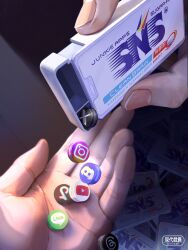 1other absurdres discord discord_logo highres instagram instagram_logo original pill tiktok tiktok_logo twitter twitter_x_logo utsusemi_rari youtube youtube_logo