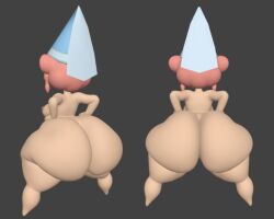 Rule 34 | ass, breasts, chibi, curvy, from behind, from side, grey background, huge ass, large breasts, mysims, nude, pink hair, presenting, presenting ass, princess butter, short hair, simple background, tagme, thick thighs, thighs, wide hips