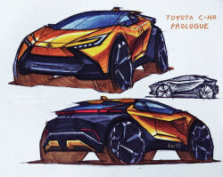 artist_name car grey_background kai55 motor_vehicle multiple_views no_humans orange_car original shadow sports_utility_vehicle toyota toyota_c-hr vehicle_focus vehicle_name