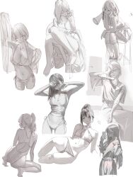 1girl ass bikini breasts cleavage expressionless laneigu navel ponytail swimsuit tagme