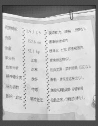 border dithering greyscale hamsterfragment height jaggy_lines monochrome original out_of_frame paper paperclip solo text_focus translation_request weight