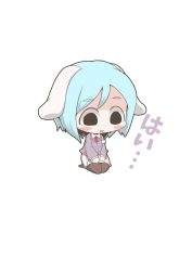 1girl animal_ears chibi female_focus rabbit_ears reisen sad short_hair solo touhou zannen_na_hito