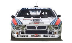 asai_takashi car lancia_(brand) lancia_037 motor_vehicle no_humans original product_placement race_vehicle racecar rally_car vehicle_focus white_background white_car