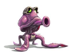 commentary english_commentary full_body green_eyes monster nintendo no_humans octorok signature simple_background solo suction_cups tentacles the_legend_of_zelda the_legend_of_zelda:_ocarina_of_time twarda8 white_background