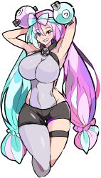 1girl absurdres breasts enpe highres iono_(pokemon) large_breasts pokemon pokemon_sv simple_background solo white_background