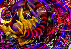 absurdres gen_4_pokemon giratina giratina_(origin) highres legendary_pokemon nintendo no_humans otonoha_aika pokemon pokemon_(creature) pokemon_focus psychedelic red_eyes solo