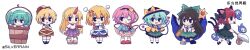6+girls :d :o :t ;o anger_vein animal_ears ankle_lace-up arm_cannon arm_warmers asymmetrical_footwear black_bow black_eyes black_hairband black_hat black_shoes blonde_hair blue_cape blue_shirt blue_skirt blush bow braid brown_bow brown_dress brown_hair brown_shirt bucket cape cat_ears cat_girl cat_tail chibi chibi_only closed_mouth collared_shirt contrast_collar cuffs cup dress fire flaming_skull floating_skull frilled_dress frilled_shirt_collar frilled_skirt frilled_sleeves frills full_body green_bow green_dress green_hair green_skirt grey_shoes hair_bobbles hair_bow hair_ornament hairband hand_on_own_hip hashtag-only_commentary hat hat_bow heart heart_hair_ornament heart_of_string highres holding holding_cup horns hoshiguma_yuugi in_bucket in_container kaenbyou_rin kisume komeiji_koishi komeiji_satori kurodani_yamame long_hair long_image long_sleeves looking_at_viewer mizuhashi_parsee multiple_girls multiple_tails one_eye_closed open_mouth parted_bangs pink_hair pink_skirt print_cape puff_of_air red_hair red_horns red_slippers reiuji_utsuho sakazuki shirt shoes short_hair short_sleeves sidelocks silverrain simple_background single_horn skirt skull sky_print sleeves_past_fingers sleeves_past_wrists slippers smile socks standing tail third_eye third_eye_on_chest touhou twintails twitter_username two-sided_cape two-sided_fabric two_tails weapon wheelbarrow white_background white_cape white_shirt white_socks wide_image yellow_bow yellow_shirt
