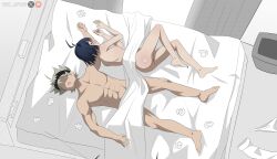 1boy 1girl ass asta_(black_clover) bed black_clover blush highres nude secre_swallowtail short_hair tst_wttd