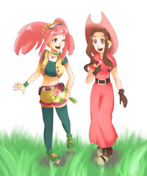 Rule 34 | 2girls, brown eyes, brown hair, digimon, digimon adventure, dinosaur king, highres, long hair, multiple girls, tachikawa mimi, tatsuno malm