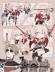 Rule 34 | + +, 2girls, 3boys, 4others, ;d, absurdres, ahoge, animal ears, arms up, black boots, black dress, black eyes, black hair, blue eyes, boots, brown background, brown hair, bubble tea, closed eyes, crying, diting (honkai: star rail), dress, drinking, drooling, dual wielding, fox boy, fox ears, hair ornament, headpiece, highres, holding, holding sword, holding weapon, honkai: star rail, honkai (series), ipc grunt (honkai: star rail), jiaoqiu (honkai: star rail), low twintails, march 7th (honkai: star rail), march 7th (hunt) (honkai: star rail), multicolored eyes, multiple boys, multiple girls, multiple others, one eye closed, open mouth, pink eyes, pink hair, ponytail, red shrug, sajililli, shrug (clothing), shuangyaji, simple background, skott (honkai: star rail), smile, sparkle, squatting, standing, standing on one leg, sunglasses, sword, twintails, twitter username, two-tone eyes, weapon, yanqing (honkai: star rail), yunli (honkai: star rail)