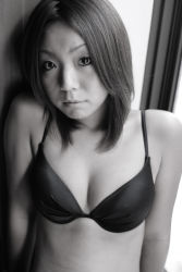 ai bra highres lingerie monochrome photo_(medium) tagme underwear