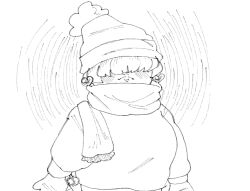 1girl 1shermieaday breasts cold earrings female_focus fluffy gloves hat jewelry large_breasts long_hair scarf shermie_(kof) sweater the_king_of_fighters