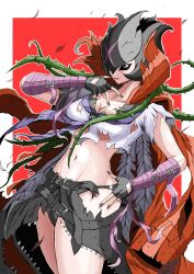 bancholilimon banchou delinquent digimon digimon_(creature) fairy flower highres monster_girl nail_polish petals plant_girl