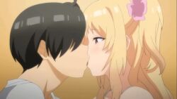 1boy 1girl animated anime_screenshot ass ass_grab bathroom black_hair blonde_hair breasts censored closed_eyes grabbing_another&#039;s_breast groping gyaru hair_ornament hair_over_eyes hairclip hetero imouto_wa_gal_kawaii incest kiss large_breasts mary_jane nipple_stimulation nipple_tweak no purple_eyes pussy short_shorts shorts sound tagme toilet tongue tongue_out video