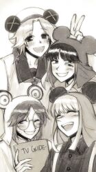 4boys book english_text extra_eyes facial_mark fang glasses greyscale grin hat highres holding holding_book kinder_surprised_michael_jr. looking_at_viewer male_focus monochrome mouse_hat multiple_boys pest_fox randal&#039;s_friends ratman_3_(randal&#039;s_friends) ratman_4_(randal&#039;s_friends) ratman_5_(randal&#039;s_friends) round_eyewear sailor sailor_collar sailor_hat sailor_shirt shirt smile suspenders upper_body v whisker_markings white_background