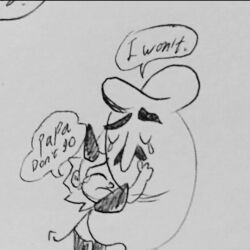 crying demon demon_boy demon_girl demon_horns facial_hair family father_and_son ghost horns hug mustache original pepe_spaghetti_(pizzataker) peppino_spaghetti pizza_tower pizzataker sad sketch tears