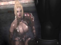 1girl 3d animated blonde_hair blue_eyes breasts cleavage highres large_breasts ninja_gaiden rachel_(ninja_gaiden) slime_(substance) video