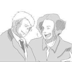2boys cing greyscale hotel_dusk kyle_hyde louis_denonno lowres monochrome monochrome multiple_boys