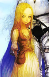 1990s_(style) 1boy 1girl armor berserk blonde_hair flat_chest griffith_(berserk) highres long_hair nichts pouch sonia_(berserk)