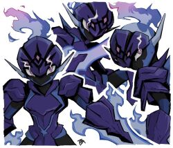 24guyh arm_blade armor ceruledge helmet multiple_views nintendo pokemon pokemon_(creature) purple_armor purple_helmet simple_background weapon white_background