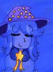 bad_tag battle_for_dream_island blue_hair hat highres non-web_source one_(tpot) star_(symbol) the_power_of_two tpot witch_hat