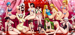 6+girls all_fours aqua_(kingdom_hearts) arm_behind_head arms_behind_head ass barefoot bayonetta bayonetta_(series) bed bikini black_bikini black_eyes black_hair blonde_hair blue_bikini blue_eyes blue_hair breasts brown_hair butt_crack cleavage commission covered_navel crossover crown deviantart_username female_focus final_fantasy final_fantasy_vii fire_emblem fire_emblem_awakening glasses green_bikini green_eyes green_hair grey_bikini harem huge_ass image_sample indoors isabella_valentine jadenkaiba kid_icarus kingdom_hearts kneeling large_breasts lying mario_(series) matching_hair/eyes metal_gear metal_gear_(series) metal_gear_solid metal_gear_solid_v:_the_phantom_pain metroid micro_bikini multiple_girls navel nier_(series) nier:automata nintendo palutena parted_lips pink_bikini pixiv_sample pixiv_username ponytail princess_peach princess_zelda purple_bikini quiet_(metal_gear) red_eyes red_hair samus_aran sideboob sitting soul_calibur super_mario_bros._1 swimsuit tharja_(fire_emblem) the_legend_of_zelda the_legend_of_zelda:_breath_of_the_wild thong tifa_lockhart underboob watermark web_address white_bikini white_hair 2b_(nier:automata) a2_(nier:automata)