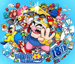 18-volt 3girls 5-volt 6+boys alien alien_bunny_(warioware) ana_(warioware) blue_eyes blue_shirt cat dog double_bun dr._crygor dribble_(warioware) facial_hair fronk goggles goggles_on_headwear hair_bun helmet highres holding holding_sword holding_weapon hoshi_(star-name2000) jacket jimmy_t kat_(warioware) long_hair looking_at_viewer mona_(warioware) motor_vehicle multiple_boys multiple_girls mustache nintendo one_eye_closed open_clothes open_jacket open_mouth orange_hair orbulon pants pink_hair pink_pants pyoro_(warioware) red_jacket scooter shirt spitz sunglasses sword taxi wario warioware weapon