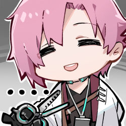 ... 1boy artist_request black_gloves chibi chibi_only chinese_commentary closed_eyes closed_mouth girls&#039;_frontline girls&#039;_frontline_neural_cloud gloves holding holding_scissors lowres male_focus official_art open_mouth pink_hair scissors second-party_source smile solo teeth tony_(neural_cloud) upper_teeth_only